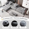 Whisen Modern Oversized Modular Sectional Sofa with 2 Ottoman, 2 Seat Sparkling Chenille Fabric and 4 Pillows, 4-Piece DIY Combination - 4 of 4