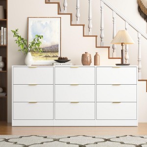 Sapphtopaz Modern Simply Dresser with Drawers Durable Closet Organizers and Storage with Golden Handles Versatile Dresser for Bedroom,Entryway - 1 of 4