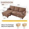 86'' Linen L-Shaped Sectional Sofas with Movable Ottoman, Armrest Organizer, and Storage - 4 of 4