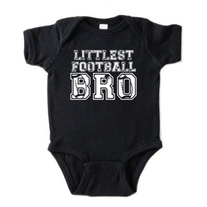 The Juniper Shop Littlest Football Bro Baby Short Sleeve Bodysuit - 12M - Black - 1 of 4