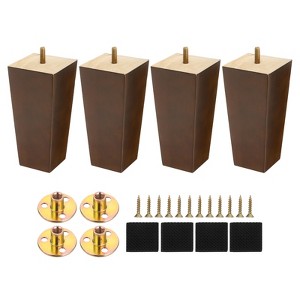 Unique Bargains Wooden Chair Desk Furniture Legs with Mounting Screws 4 Pcs - 1 of 4