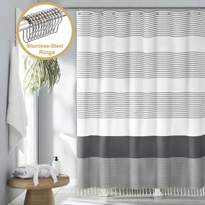 LunaLulinlk Tassel Shower Curtain Set with Hooks - 1 of 4
