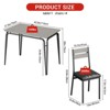 5 Pieces Metal Frame Square Dining Table Set with 4 Chairs for Home, Office, Restaurant, Easy Clean - 4 of 4