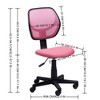 FurnitureR Desk Chair Mesh Armless, Ergonomic Adjustable Mid-Back Compact Rolling Swivel Computer Task Chair for Home Office Study Work, Pink - 2 of 3