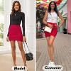 EXLURA 2025 Women's Bodycon Ruched Tulip Mini Skirt Elastic High Waist Asymmetrical Short Skirt - 3 of 4