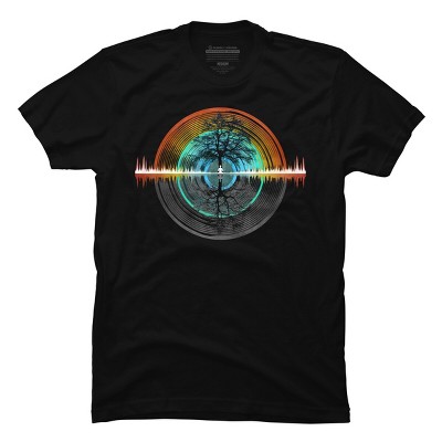 Men's Design By Humans Color Nature Sounds Night Oak Tree By Maryedenoa T-Shirt
