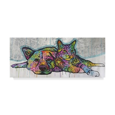 Colorful Pop Art Cat and Dog Canvas Print, 8'' x 19''