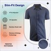 Galaxy By Harvic Men's Slim Fit  Short Sleeve Stretch Printed Dress Shirts - 3 of 4