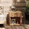 JIONJOY Vintage Burl Wood Nightstand with Charging Station - Fully Assembled Farmhouse Bedside Table with USB/Type-C Ports & Open Shelf - 3 of 4