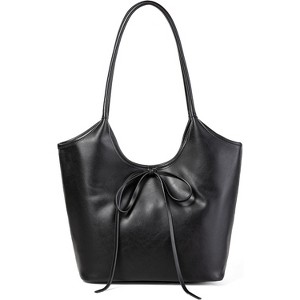 Vintage French Bow Tote Bag Large Capacity Hobo Bag Satchel Purse Chic Underarm Bag - 1 of 4