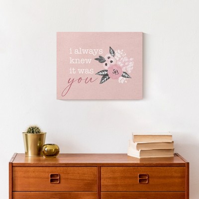 Romantic Pink Floral Canvas Wall Art 14 x 11