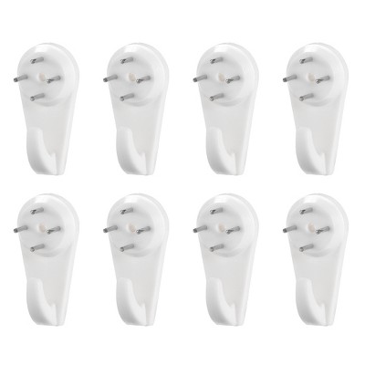 Unique Bargains ABS Non-mark Hook Picture Photo Frame Hangers White 1.57" x 0.79" x 0.51" 100 Pcs