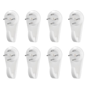 Unique Bargains ABS Non-mark Hook Picture Photo Frame Hangers White 1.57" x 0.79" x 0.51" 100 Pcs - 1 of 3