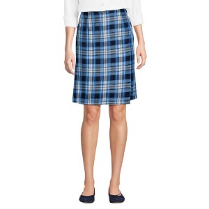Lands' End School Uniform Women's Plaid  A Line Tab Skort Top of Knee - 1 of 4