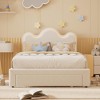 Homhougo Full Bed Frames Lamb Velvet Twin Beds Cute Platform Bed Frame for Girls, Boys,Sturdy Platform Bed White - 3 of 4