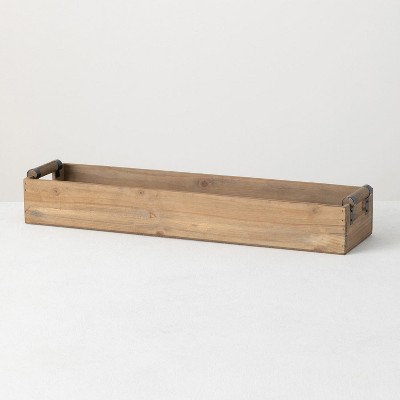 Sullivans Wooden Table Wood Container 3.5" Brown