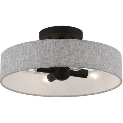 Elmhurst Black and Gray 4-Light Drum Semi-Flush Mount