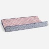 Bacati - Olivia Printed Dot/Cross Coral/Navy Quilted Changing Pad Cover - 3 of 4