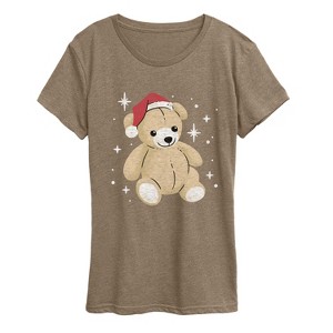 Women's - Instant Message - Christmas Teddy Bear Short Sleeve Graphic T-Shirt - 1 of 4
