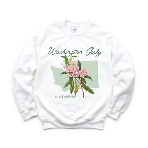 Simply Sage Market Women's Graphic Sweatshirt Washington Girly Flower - 1 of 4