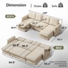 Vipbear 105" Sleeper Sofa Bed with Pull Out Bed,Soft U-Shaped Couch Sectional Sofa with Reclining Backrest/USB Ports,Tool Free Assembly - 2 of 4