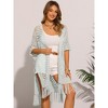 INSPIRE CHIC Women's Boho Open Front Short Sleeve Lightweight Fringe Beach Knit Cardigans - 2 of 4