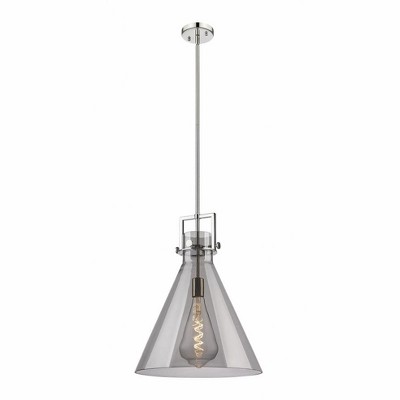 Newton Cone - 1 Light Stem Hung Pendant In Industrial Style-20.38 Inches Tall and 16 Inches Wide