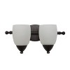 Yosemite Home Decor 1261-2V-ORB 2 Light Vanity with White Etched Glass, Bronze - 2 of 4