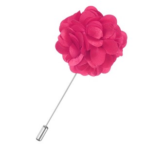 Unique Bargains Wedding Camellia Flower Groom Boutonnieres Lapel Pins for Men 1 Pc - 1 of 4