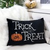 DSVIMOY Support Pillow Trick or Treat Halloween Lumbar Pillow with Embroidered Design for Seasonal Decor, Black, 17"*17"*10" - 4 of 4