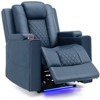 COMHOMA Recliner Chair Electric Massage Recliner Sofa with Led PU Leather Reclining Chair Blue - 3 of 4