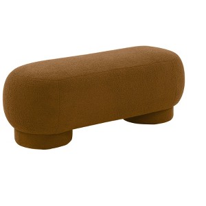 TOV Furniture Mara 43" Vegan Shearling Ottoman Brown 43.3"W x 17.3"D x 15.8"H - 1 of 4