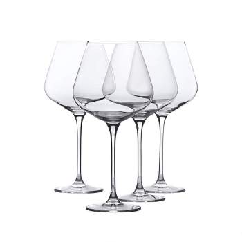 WHOLE HOUSEWARES 25 oz Wine Glasses, Set of 4, Clear