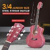 Pyle 36" Cutaway Acoustic Guitar with Accessory Kit - 6-String Steel-String, High-Density Fingerboard - Deep Ruby (PGA550CAPU) - 3 of 4