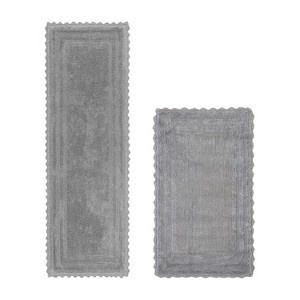 Lilly Crochet Collection 100% Cotton Tufted Reversible 2-Piece Bath Rug Set – Super Absorbent, Machine Washable Bathroom Mats with Crochet Pattern - 1 of 4