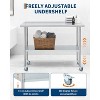 Stainless Steel Workbench with Adjustable Shelves and Universal Wheels, Commercial Kitchen Prep Table, Heavy-Duty Workbench for Restaurants, Outdoors - 3 of 4