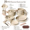 Itopfox 25-Piece Ceramic Cookware Set with Non-Stick Coating, Oven & Induction Safe, Removable Handles, PFAS & PFOA Free - 2 of 4