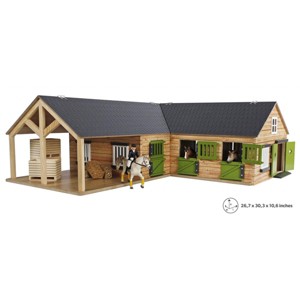 Universal Hobbies 1/24 Kids Globe Wooden Horse Stable with 4 Boxes, Storage and Wash Box, 610211 - 1 of 4