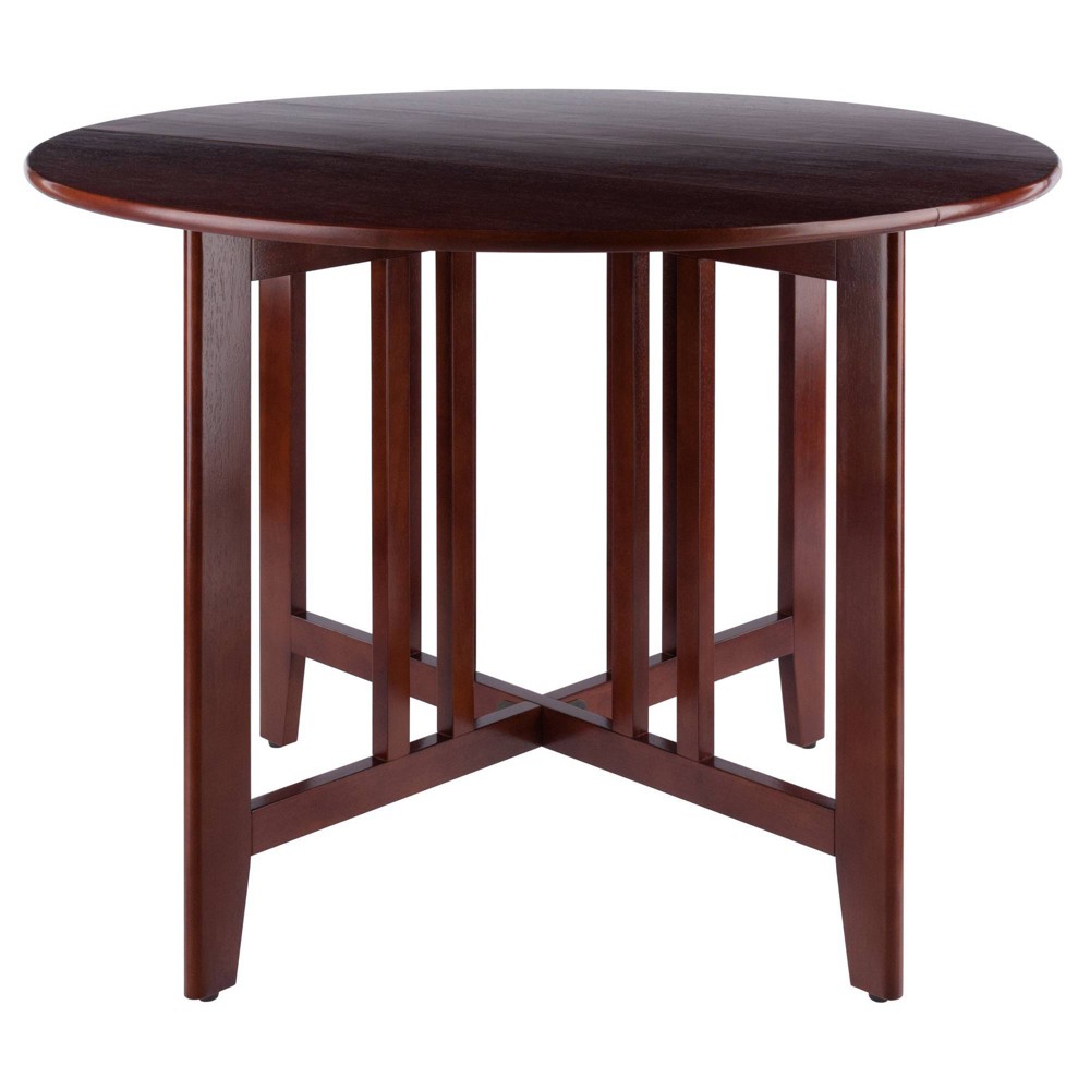 Photos - Dining Table 42" Alamo Round Double Drop Leaf  Wood/Walnut - Winsome