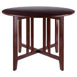 42" Alamo Round Double Drop Leaf Dining Table Wood/Walnut - Winsome
