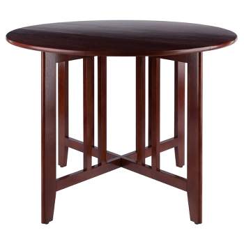 42" Alamo Round Double Drop Leaf Dining Table Wood/Walnut - Winsome