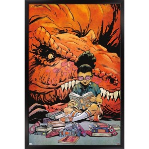 Trends International Marvel Moon Girl & Devil Dinosaur - Reading Framed Wall Poster Prints - 1 of 4