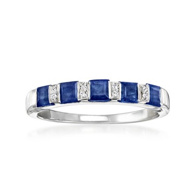 Ross-Simons 1.40 ct. t.w. Sapphire Ring With Diamonds in Sterling Silver