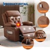 Oversized 22 Inch Recliner Chair with Vibration Massage & Lumbar Heating, PU Lift Recliner Single Cozy Sofa, Lazy Chair with Thick Sponge Padding - 4 of 4