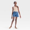 Girls' High-Rise A-Line Studded Denim Shorts - art class™ - 3 of 4