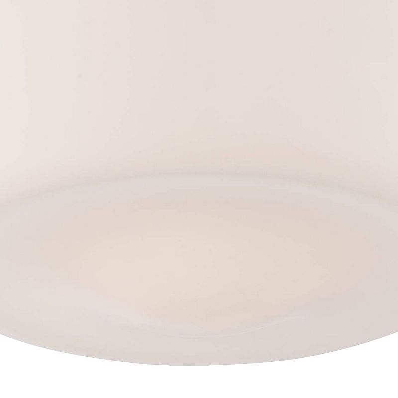 Regency Hill Rustic Farmhouse Ceiling Light Semi Flush Mount Fixture 12" Wide Brushed Nickel Opal White Glass Shade for Bedroom Kitchen Living Room, 3 of 9