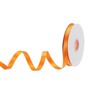 Unique Bargains Polyester Soft Decorative Cake Box Gift Wrapping Ribbon 3/8" x 25 Yard Orange - 1 of 4