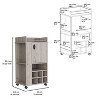 Vynxaria Bar Serving Carts, Gray 6-Bottle Wine Rack with Casters - 4 of 4