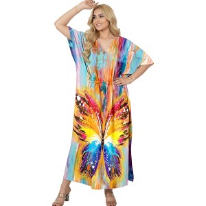 kaftan dress for beach Breezy Cotton Kaftan Dress, Off white Kaftan Dress - Bohemian Cotton Kaftan main image 1