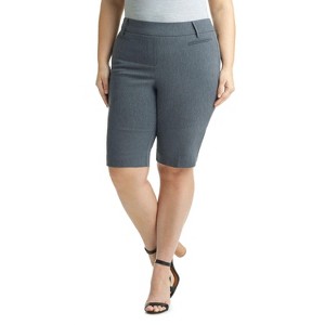 Rekucci Curvy Woman Ease into Comfort Pull-On Modern City Shorts with Tummy Control and Real Pockets - 1 of 4